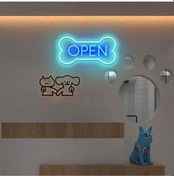 Resim Twins Led Open Yazılı Ve Şekilli Neon Tabela Mavi Model:model:39953366 Mavi 