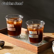 Resim Golden Seed 2/4/6 Adet BON Harfli Baskılı Kupa, Şeffaf Cam Bardak, Instagram Estetiği Su Kupası, Ev Kullanımı İçin Şık Kahve Fincanı, Süt Kupası, Restoranlar ve Kafeler için İdeal Yulaf Ezmesi Kahvaltı Kupası 