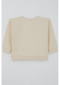 Resim Breeze Kız Çocuk Sweatshirt Mutlu Bulut & Sevimli Civciv Aksesuar Detaylı 2-6 Yaş, Krem Krem 