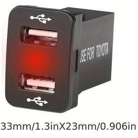 Resim Dashanshop Toyota Araç Usb Şarj Aleti 18w Çift Port Dijital Voltmetre Ftu-r 