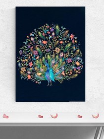 Resim Postermanya (pster1637) Tavus Kuşu Çiçekleri Hayvan Poster - Afiş - Dekoratif Duvar Posteri 90 x 130 