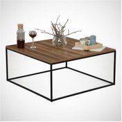 Resim PASİFİC HOME Poly Metal Orta Sehpa, Kare Orta Sehpa, Ceviz 