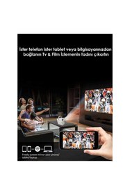 Resim multibox T6 Promax Android 4 GB Ram 64 GB Hafıza Projektör Wifi Bluetooth 240 Inç Ekran Yansıtma 