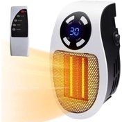 Resim pazariz Mini Isıtıcı Kumandalı Mini Fanlı Isıtıcı Priz Tipi Pratik Isıtıcı Kumandalı Portable Heater 