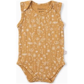 Resim Boumini Kolsuz Bebek Çıtçıtlı Atlet Müslin Bebek Body Bahar Çiçekli Hardal-hardal Hardal 