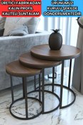 Resim CAPRİDOS MOBİLYA Faymend 3 Lü C Zigon Sehpa Siyah Ceviz 