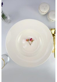 Resim Digithome Bone Porselen Spagetti Makarna Tabağı 30 Cm Beyaz Es 30 
