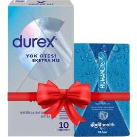 Resim Durex Yok Ötesi Ekstra Ince Ekstra His 10'lu Prezervatif + Humanlife 5 gr x 10 Doğal Jel Lubricant 