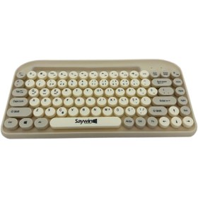 Resim Genel Markalar Saywin Bluetooth Klavye Renkli Retro Kablosuz Klavye Daktilo Görünümlü Tuş Tasarımı Şık Ve Kullanış 