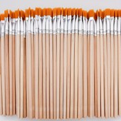 Resim 200 adet ahşap saplı sanatçı fırçası seti, naylon fırça, suluboya, yağlı boya, Noel, Cadılar Bayramı, Şükran Günü için DIY sanat malzemeleri, el boyaması ince sanat yağlı boya fırça seti 