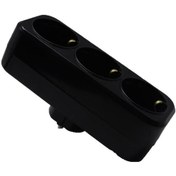 Resim Üçlü Golyat Fiş Priz Siyah Mutlusan 