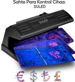Resim SULED Sahte Para Kontrol Cihazı UV Mor Işık Profesyonel Sahte Para Dedektörü 220V Fişli 