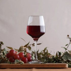 Resim Lav Lal Cam Kırmızı Şarap Kadehi 6'lı 295 ml Ayaklı (Meşrubat Bardağı) 