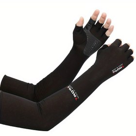 Resim 2 adet Spor Kol Kolluk - UV Koruması, Buz Soğutma, Bisiklet, Koşu, Balıkçılık, Tırmanma için 5 Parmaklı Manşet Tasarımı - Nefes Alabilir ve Dayanıklı Polyester, Ayarlanabilir Uyum, Elde Yıkama veya Kuru Temizleme, Açık Hava Aktiviteleri, Şık Kolluklar, Ayarlanabilir Manşet 