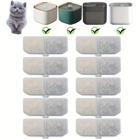Resim 10/16 Adet Evcil Hayvan Su Çeşmesi Yedek Filtresi | Reçine Aktif Karbon İçli, 113x43mm Kedi ve Köpek Akıllı Dispenserler için | Şarj Gerektirmez, Pil Gerekmez 