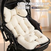 Resim Kalınlaştırılmış %100 Bebek Oto Koltuğu & Puset Yastığı - Tüm Mevsimler İçin Bej Renk, Yumuşak Dolgulu ve Baş Destekli Konforlu, Çocuk Arabası Seatları, Çok Amaçlı Sandalyeleriyle Uyumludur (Dayanıklı, Kolay Temizlenir), Bebek Arabası İçin Yastık, Bebek Arabası için Koltuk 