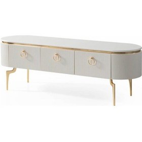 Resim Evnesya1 Desing Tv Sehpa Beyaz 