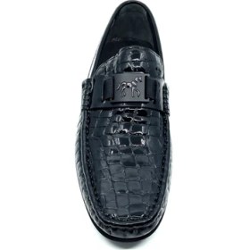 Resim Fosco Siyah Hakiki Deri Erkek Loafer - Rok Ayakkabı 2094 589 430 