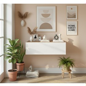 Resim Robin Home Lia Hol Antre Dresuar Duvara Monte Kapaklı 100cm Çam-beyaz Beyaz 