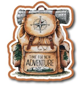 Resim MegaSticker Kamp çantası Sticker Araba, Motorsiklet, Kask, Laptop, Cam Sticker 14x12 Cm 