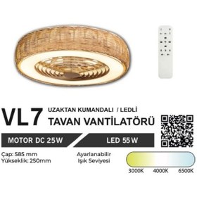 Resim Orbus Vl7 Uzaktan Kumandalı Tavan Vantilatörü 