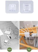 Resim İndirimKap Çift Taraflı Yapışkanlı Geçmeli Klips Eşya Sabitleme Askısı Şeffaf Duvar Kancası 