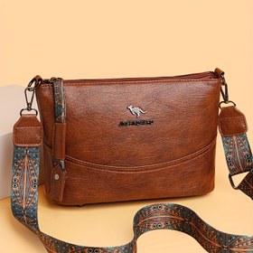 Resim Kadınlar için Bohem Çapraz Vücut Çantası - Ayarlanabilir Omuz Askısı, Çok Cepli Tasarım, Yumuşak Sentetik Deri, Düz Renk (Açık Kahverengi/Koyu Kahverengi/Göl Mavisi/Mor/Kırmızı/Siyah) - Günlük ve Resmi Etkinlikler İçin Uygun 