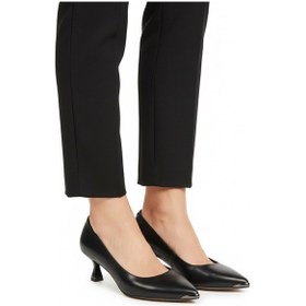 Resim Siyah İnce Kısa Topuklu Kadın Abiye Ayakkabı 357171 Z Siyah 