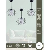 Resim Mediterian 3 Adet Siyah Beyaz Mika Kare Dekoratif Aksesuarlar, Metal, 25x70, Çok Amaçlı Ev Dekoru 