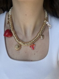 Resim Halat Detaylı Charm Kolye 