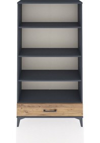 Resim Arges Dolap 4 Raflı Tek Çekmeceli 88x30x163 Antrasit-çam Antrasit 