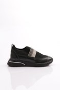 Resim Dgn Kadın Üstü Taşlı Sneaker Ayakkabı Siyah Rugan Siyah 31635105 