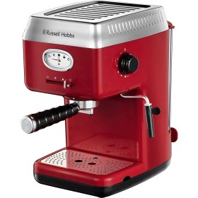 Resim RUSSELL HOBBS 28250-56 Espresso Kahve Makinesi, Kırmızı Süzgeç, 15 Bar, 2 Fincan Başlığı, 1.1 L Çıkarılabilir Su Tankı, Buharlı Süt Köpüğü, Porsiyon Kaşığı, Kırmızı 