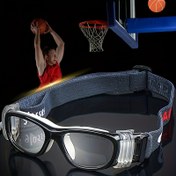 Resim Unisex Hafif Spor Gözlüğü - Yüksek Kaliteli Dikdörtgen Çerçeve, Mavi ve Beyaz Gradyan Lensler, Dayanıklı PC Malzeme, Basketbol ve Günlük Giyim için Mükemmel, Basketbol Gözlüğü, Şık Gözlük Tasarımı, Şık Gözlük, Pilsiz 