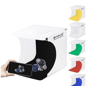 Resim Puluz 20cm 2 LED Katlanır 1100LM Fotoğraf Aydınlatma Stüdyo 