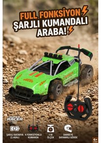 Resim Şarjlı Ve Darbeye Dayanıklı Rc Araba - Super Racer 1:18 Off-road Yeşil 