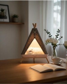 Resim Geox Tent Shape Kedili Masa Lambası, Gece Lambası, Abajur 