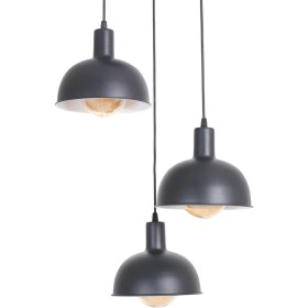 Resim Woodhub Siyah Prag Modern Çocuk Odası - Cafe - Salon - Mutfak 3 Lü Siyah Renk Sarkıt 3 Lü Avize 3 Metal Mod 