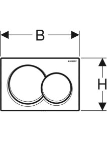 Resim Geberit ALPHA01 Kumanda Paneli, 2 Kademeli Deşarj Için, Mat Krom - 115.035.46.1 