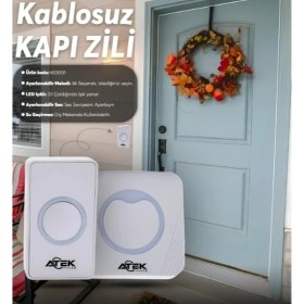 Resim Özssay Beyaz Kablosuz Su Geçirmez Kapı Zili 