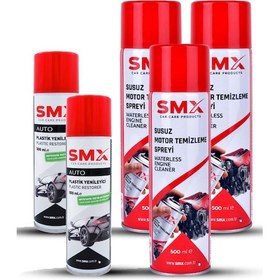 Resim Susuz Motor Temizleme 500 Ml 3 Adet + Tampon Ve Plastik Yenileyici 300 Ml 2 Adet 
