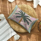 Resim 1 adet Vintage ilhamlı Bel Yastık Kılıfı, 30.48x50.8cm, El Yapımı Çiçek Deseni Pastel Pembe ve Mavi, Fermuarlı Polyester Dekoratif Kılıf Oturma Odası Kanepe veya Yatak Odası için - Makinede Yıkanabilir (Yastık Dahil Değil), Dekoratif Yastıklar 