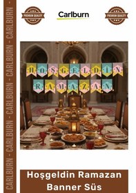 Resim Ramazan Ay Süs Dekorasyon Ev Ofis İftar Asım Ramazan Renkli Banner Süs - Hoşgeldin Ramazan 