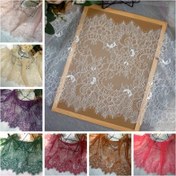 Resim Premium Kirpik Dantel Kumaşı - 2.74 metre, Önceden Kesilmiş Polyester DIY Etek Uzatmaları & Dikiş Projeleri İçin - Beyaz, Siyah, Pembe, Gökyüzü Mavisi, Mor Yeşil Renklerde Mevcut 