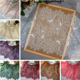 Resim Premium Kirpik Dantel Kumaşı - 2.74 metre, Önceden Kesilmiş Polyester DIY Etek Uzatmaları & Dikiş Projeleri İçin - Beyaz, Siyah, Pembe, Gökyüzü Mavisi, Mor Yeşil Renklerde Mevcut 