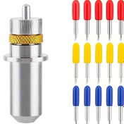 Resim 16 adet 30/45/60 derece kesme bıçakları, tungsten çelik çizgi makinesi bıçakları ile kesme bıçağı tutucusu, çizgi makineleri için kullanılır (bir bıçak tutucu + 15 bıçak) 
