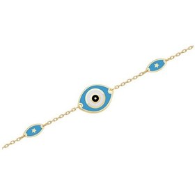 Resim Diamond Line - Gülaylar - Sarı Altın 14 Ayar Nazar Boncuğu Bilekl Standart N11.21801 Sarı Altın 