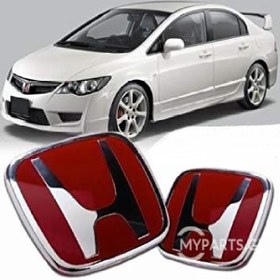 Resim X POWER TUNİNG Honda Civic 2006-2012 Fd6 Kırmızı H Arka Logo Ön Logo 