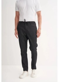 Resim Cazador Jogger Denim Pantolon Düz Paça Beli Bağcıklı 811 Siyah 