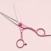 Resim 1 adet Profesyonel Saç Kesme Makası/Makas - Pembe & Beyaz Ergonomik Tasarım, Kesin Saç Kesimleri için, Kadınlar, Erkekler & Gençler için Rahat Tutuş, Tüm Saç Tipleri için İdeal 